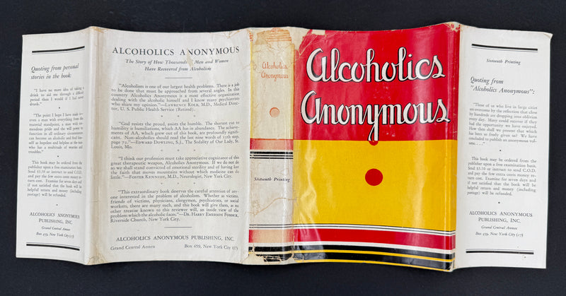 Alcoholics Anonymous Big Book — First Edition, Sixteenth Printing — August 1954 — Original Dust Jacket