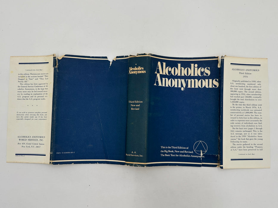 Alcoholics Anonymous Third Edition First Printing from 1976 with ODJ