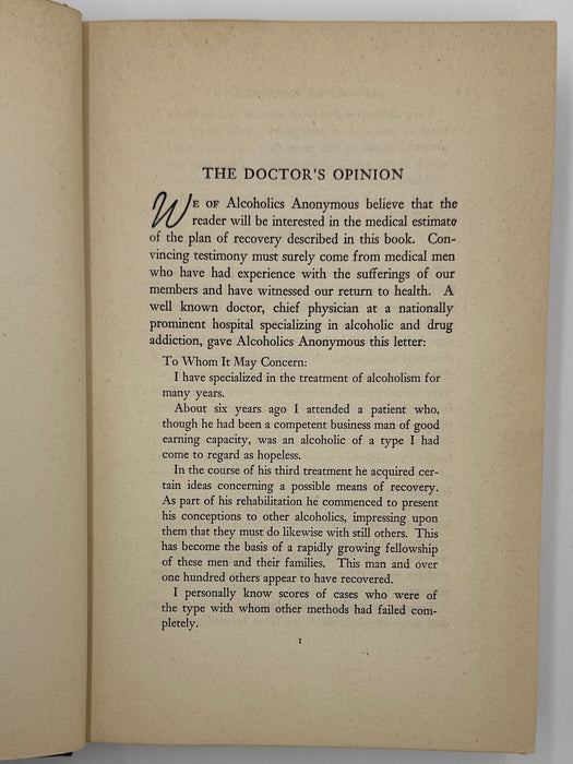 Alcoholics Anonymous First Edition 6th Printing from 1944 with RDJ