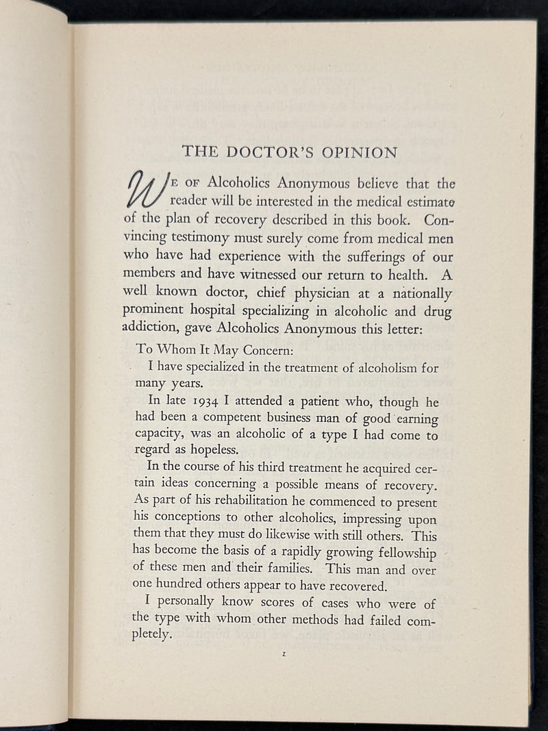 Alcoholics Anonymous First Edition, Fourteenth Printing (July 1951) With Original Dust Jacket