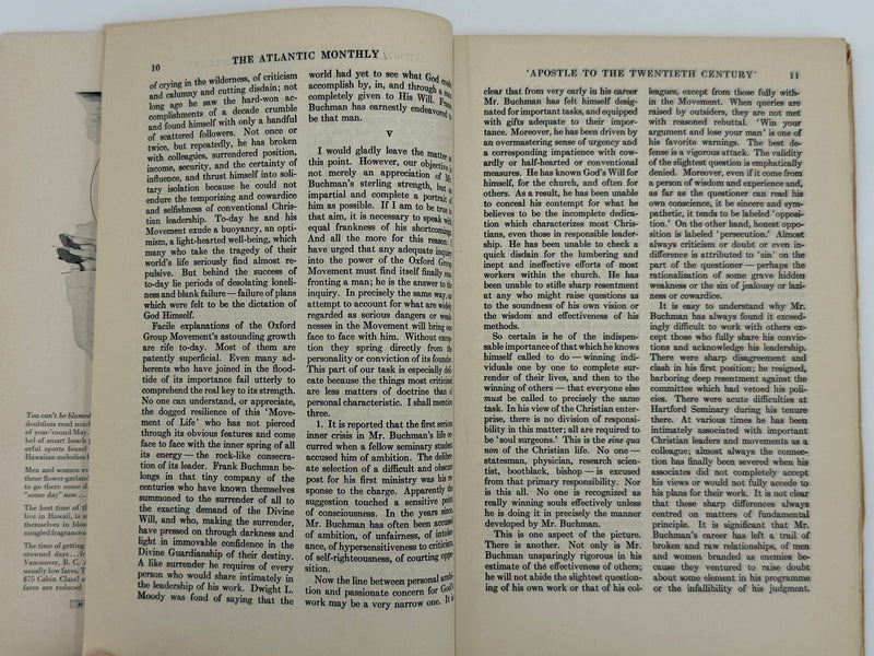 The Atlantic Monthly – July 1934 – Featuring “‘Apostle to the Twentieth Century’: Frank N. D. Buchman