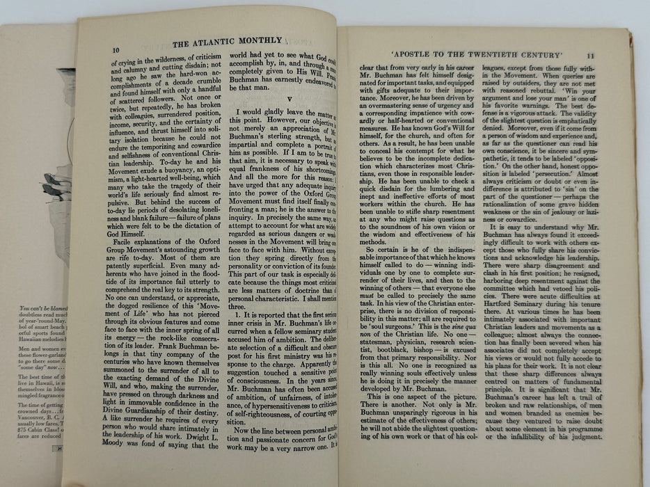 The Atlantic Monthly from July 1934 - 'APOSTLE TO THE TWENTIETH CENTURY' - Buchman