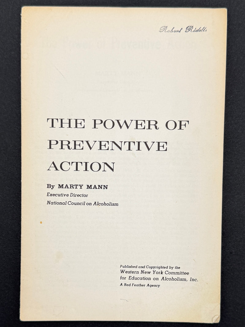 The Power of Preventive Action — Marty Mann | National Council on Alcoholism