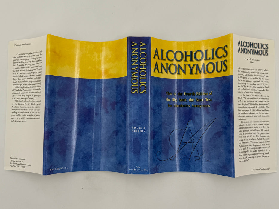 Alcoholics Anonymous Fourth Edition First Printing from 2001
