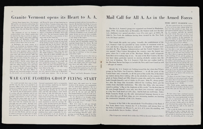 The A.A. Grapevine — January 1945 | Volume I, No. 8