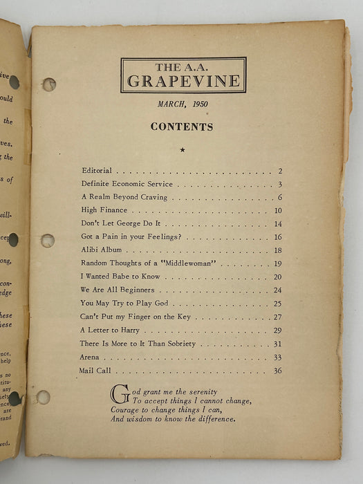 AA Grapevine March 1950 Recovery Collectibles