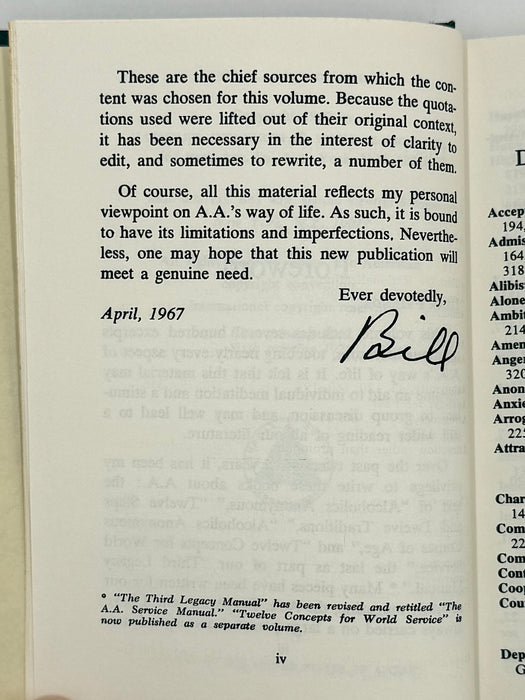 The AA Way of Life: As Bill Sees It - 6th Printing from 1975