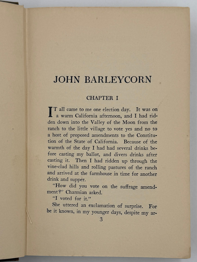 John Barleycorn by Jack London - First Printing from 1913 with ODJ
