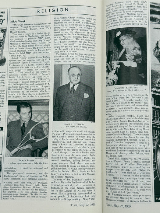 Time Magazine from May 1939 - MRA Week