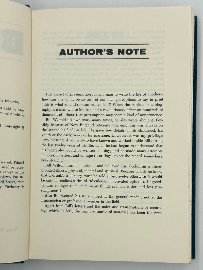 Bill W. by Robert Thomsen - First Printing 1975 - ODJ