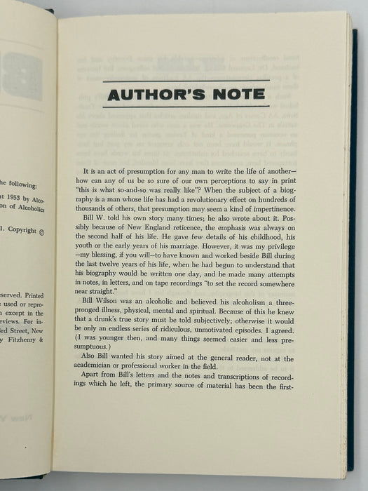 Bill W. by Robert Thomsen - First Printing 1975 - ODJ