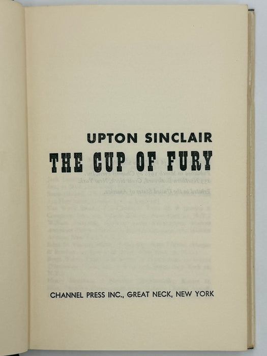 The Cup of Fury by Upton Sinclair