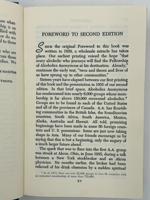 Alcoholics Anonymous Second Edition 16th Printing from 1974 - ODJ