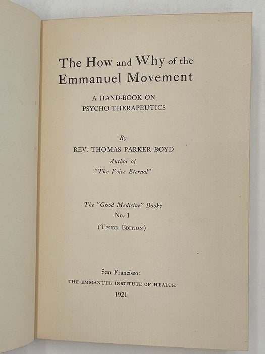 Three Early Works by Thomas Parker Boyd — The Emmanuel Movement & New Thought Tradition