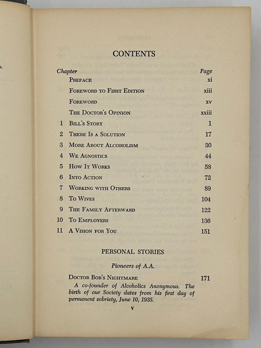 Alcoholics Anonymous Second Edition 4th Printing from 1960 - RDJ