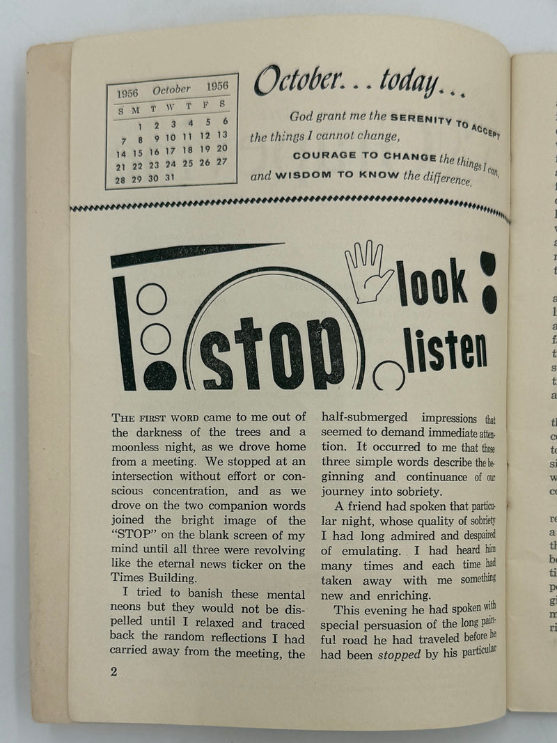 AA Grapevine from October 1956 - Tranquilizers