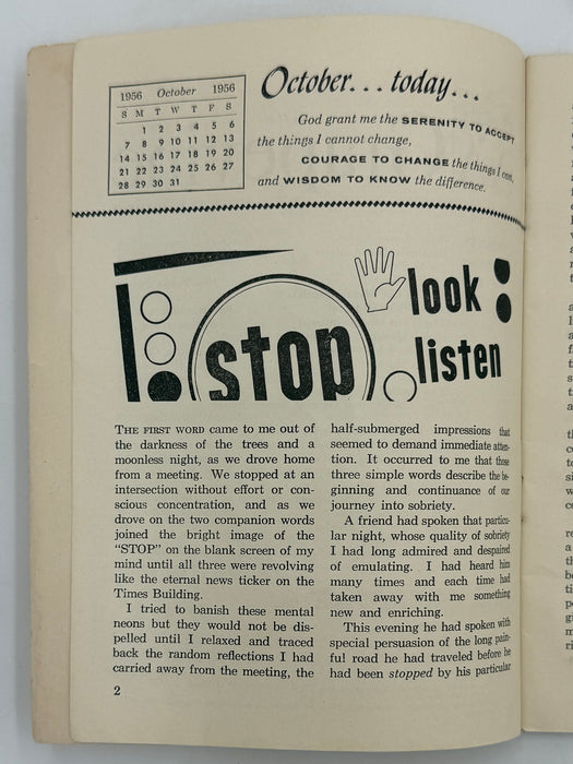 AA Grapevine from October 1956 - Tranquilizers