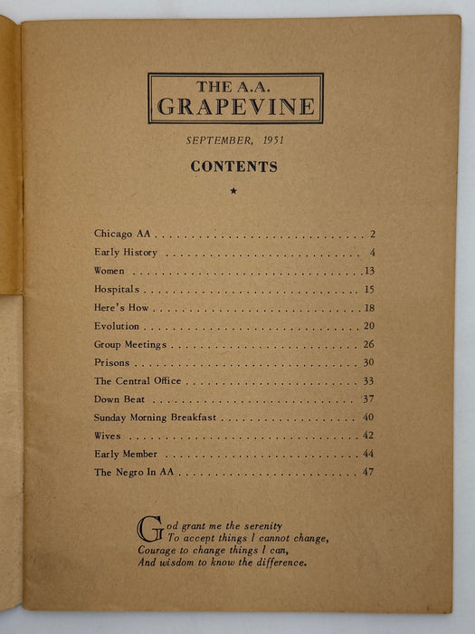 AA Grapevine from September 1951 - Chicago Early History