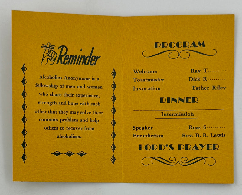 Young People’s Group A.A. — 12th Anniversary Banquet — Youngstown, Ohio — 1964