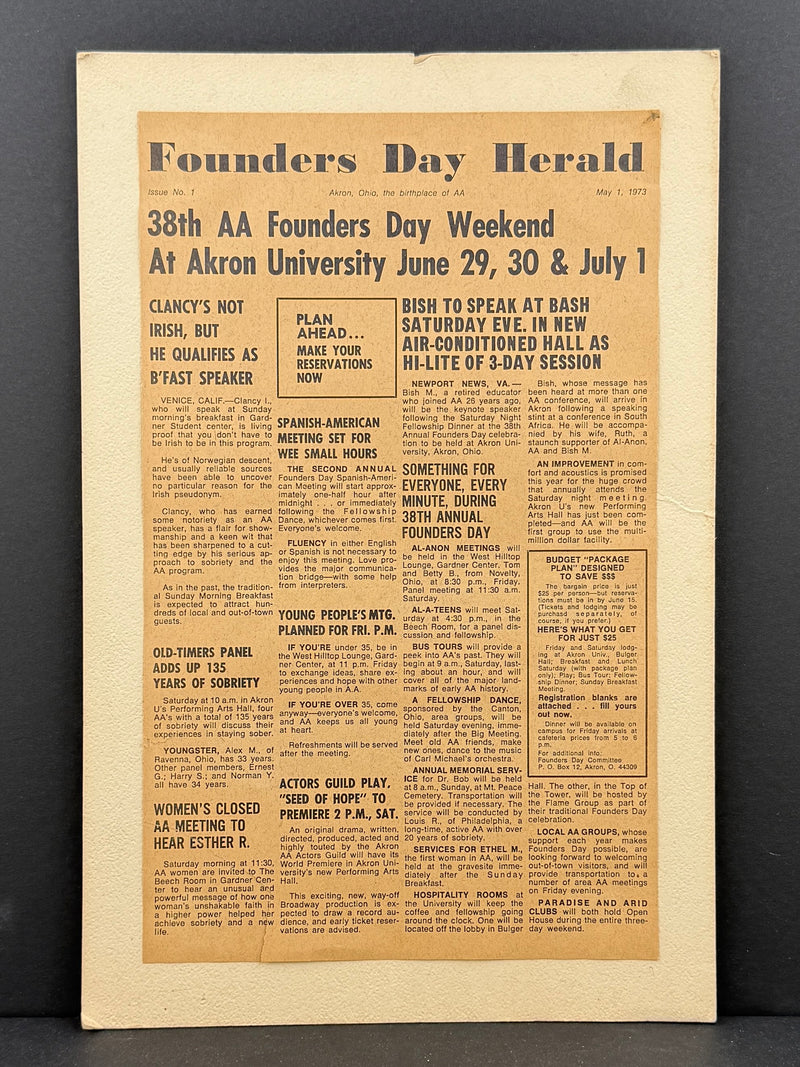 Founders Day Herald — Issue No. 1 — May 1, 1973