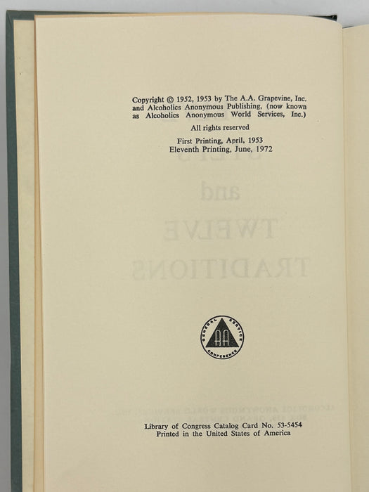 Alcoholics Anonymous Twelve Steps And Twelve Traditions - 11th Printing from 1972