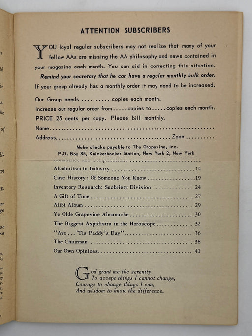 AA Grapevine from March 1951 Recovery Collectibles