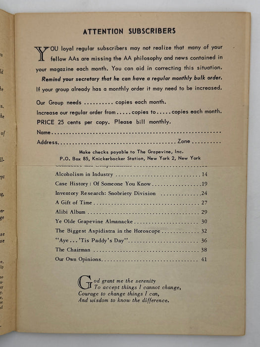 AA Grapevine from March 1951 Recovery Collectibles