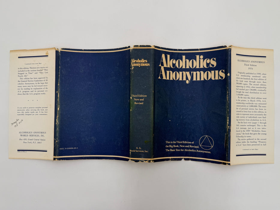 Alcoholics Anonymous Third Edition 1st Printing Big Book with ODJ