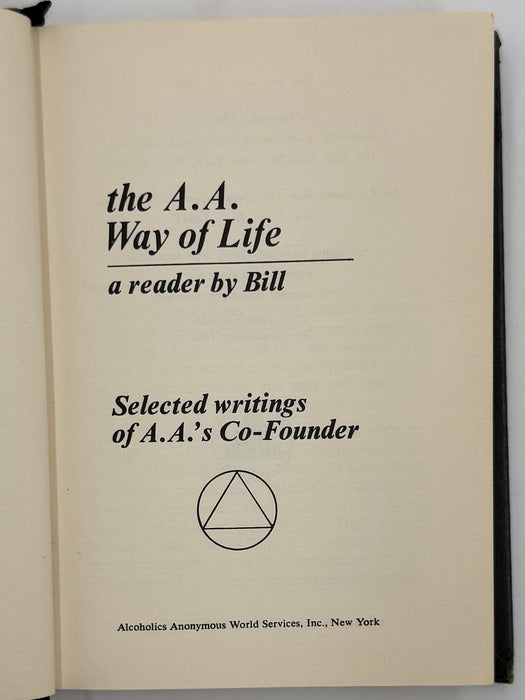 Signed by Bill W. - The AA Way of Life - Second Printing 1967 - ODJ