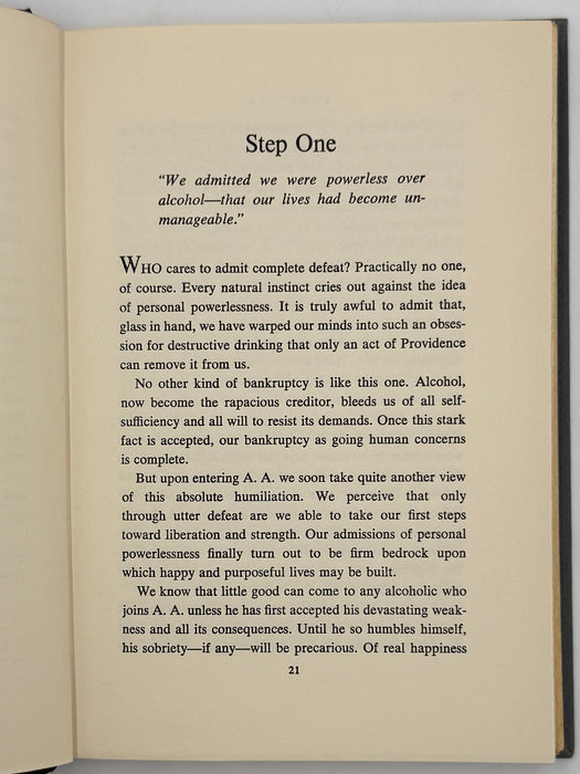 Alcoholics Anonymous Twelve Steps And Twelve Traditions - 10th Printing from 1971