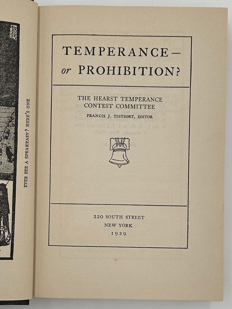 Temperance or Prohibition? - 1929