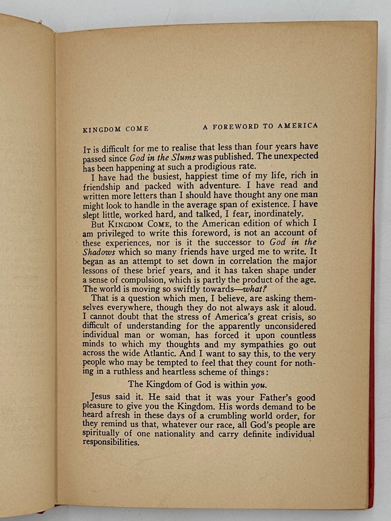 Kingdom Come by Hugh Redwood - First Printing