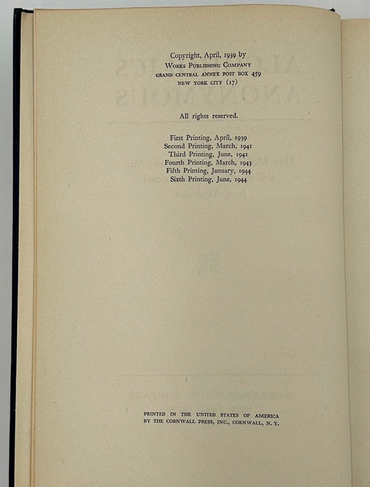 Alcoholics Anonymous — First Edition, Sixth Printing (June 1944) With Original Dust Jacket