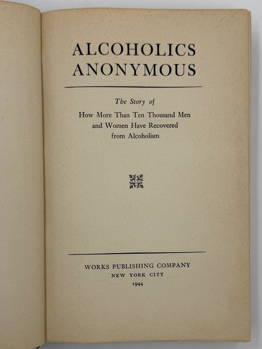 Alcoholics Anonymous First Edition 6th Printing from 1944 with RDJ