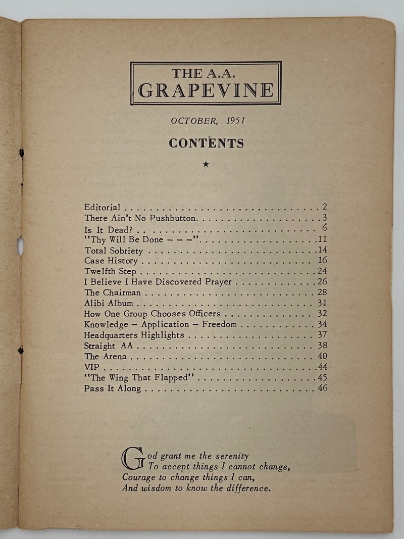 AA Grapevine from October 1951