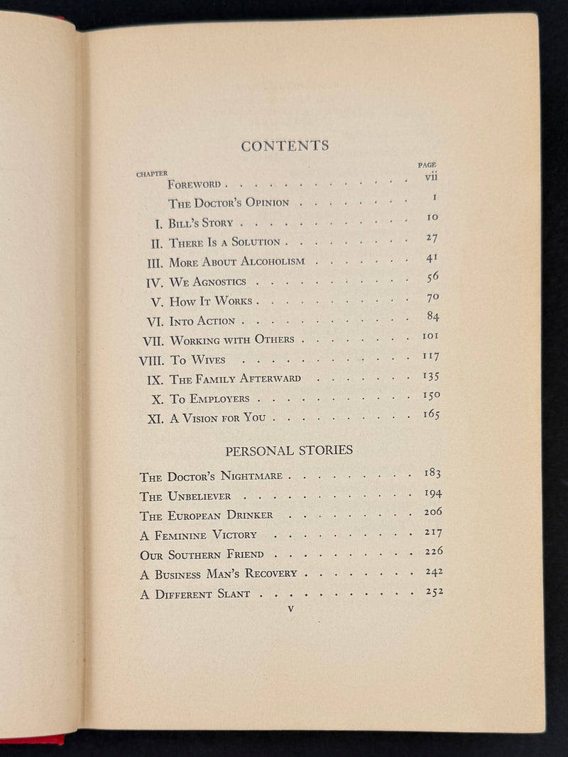 Alcoholics Anonymous Big Book — First Edition, First Printing — April 1939
