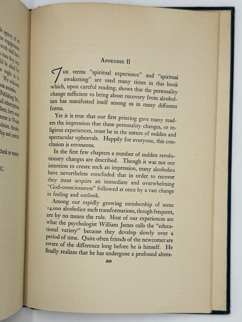 Alcoholics Anonymous First Edition — 7th Printing, January 1945 | Exceptionally Rare Wartime Big Book
