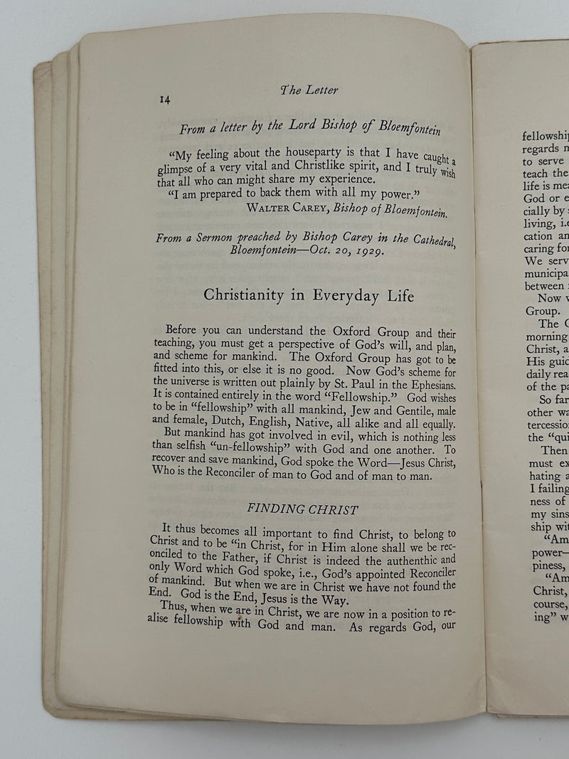 The Letter 7 (April 1930) — “The South African Adventure” | Early Oxford Group