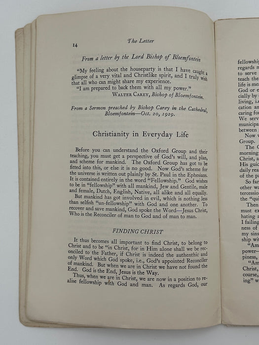 The Letter 7: The South African Adventure - April 1930 - Oxford Group
