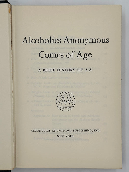 Alcoholics Anonymous Comes Of Age - First Printing from 1957 - ODJ