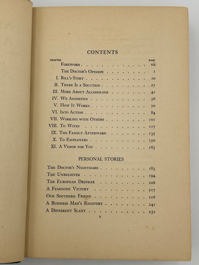 Alcoholics Anonymous First Edition 4th Printing Big Book 1943 - Blue - RDJ Recovery Collectibles