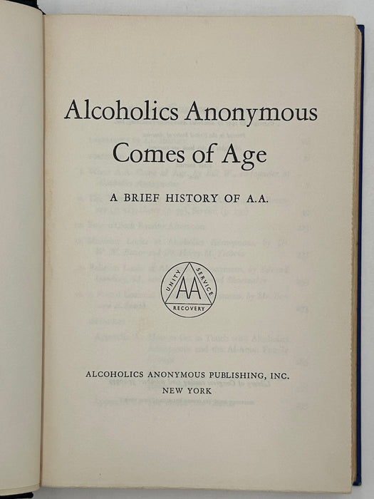 Alcoholics Anonymous Comes Of Age - First Printing