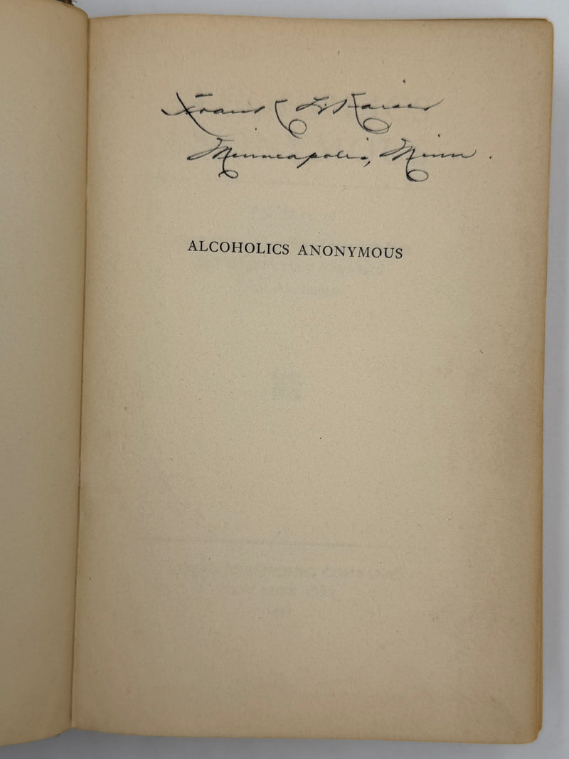Alcoholics Anonymous First Edition Light Blue 3rd Printing from 1942 - RDJ