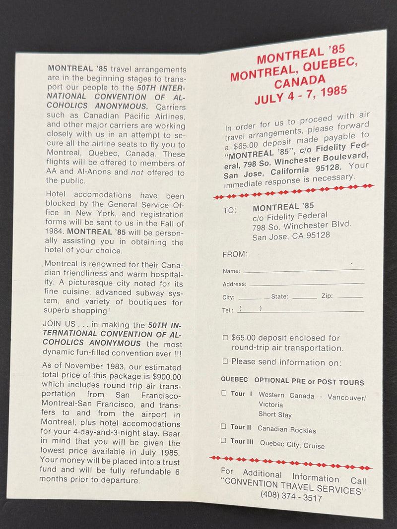 Alcoholics Anonymous 50th Anniversary — 1985 Montreal International Convention Collection