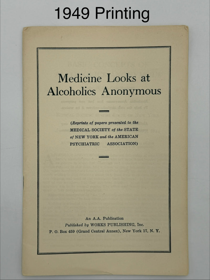 Medicine Looks at Alcoholics Anonymous — 4-Pamphlet Edition Set (1944 / 1946 / 1949 / 1953)