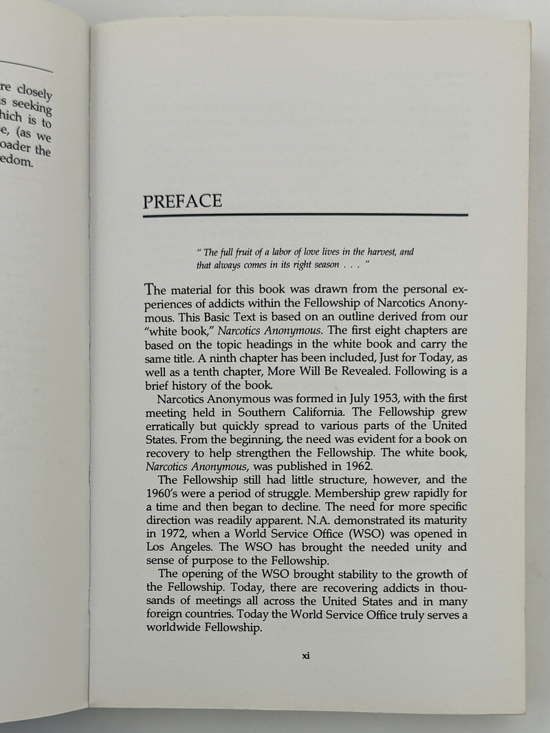 Narcotics Anonymous — Fourth Edition, First Softcover Printing | 1988