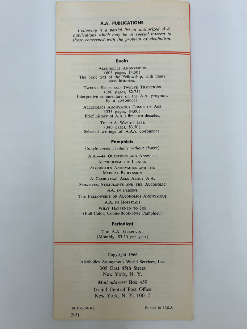 Alcoholics Anonymous In Your Community - 1968