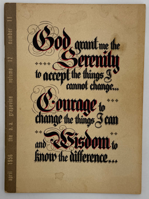 AA Grapevine from April 1956 - Serenity Prayer