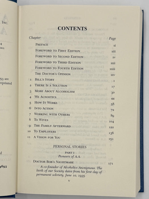 Alcoholics Anonymous Fourth Edition First Printing from 2001