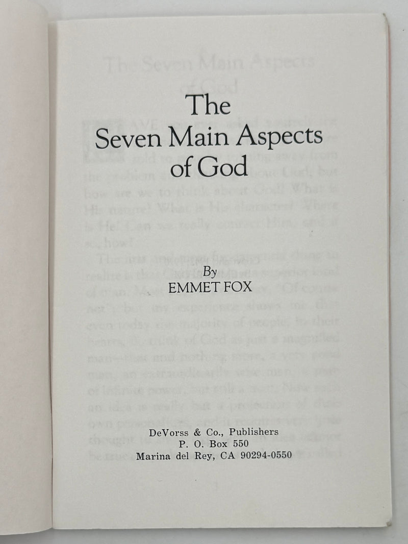 Emmet Fox - The Seven Main Aspects of God - 1970